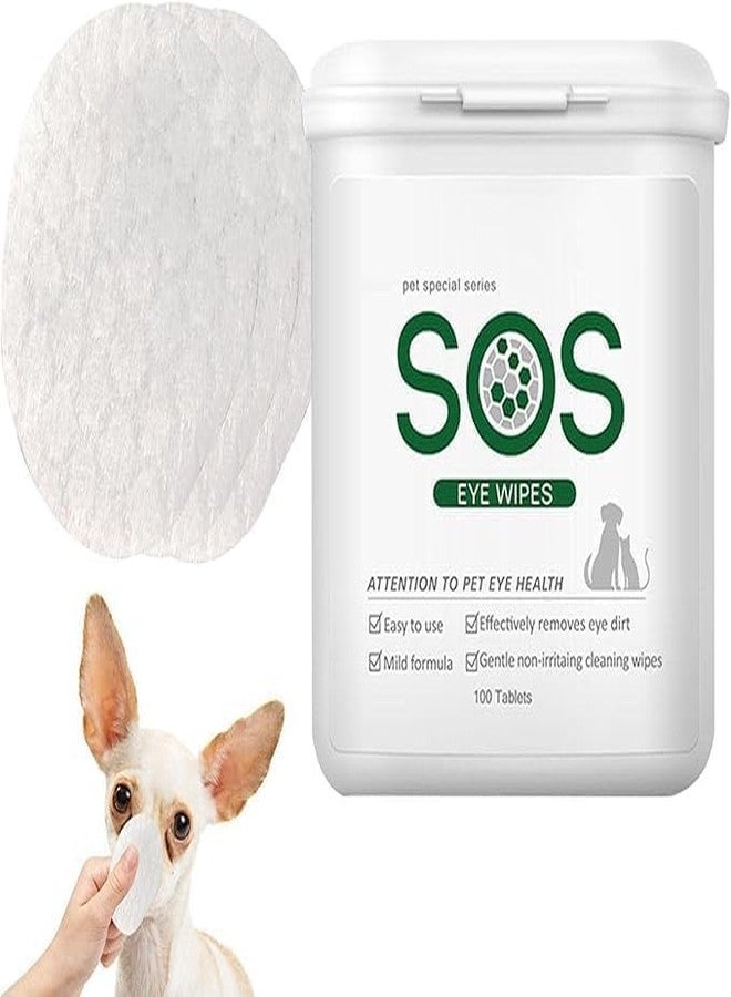 VALUEVIBES Cat & Dog Eye and Ear Care Wipes | Gentle Pet Cleaning Cloths for Daily Hygiene | Tear Stain & Surface Dirt Removal for Sensitive Skin (100-Pack) (Eye Wipes(100count)) - Image 1